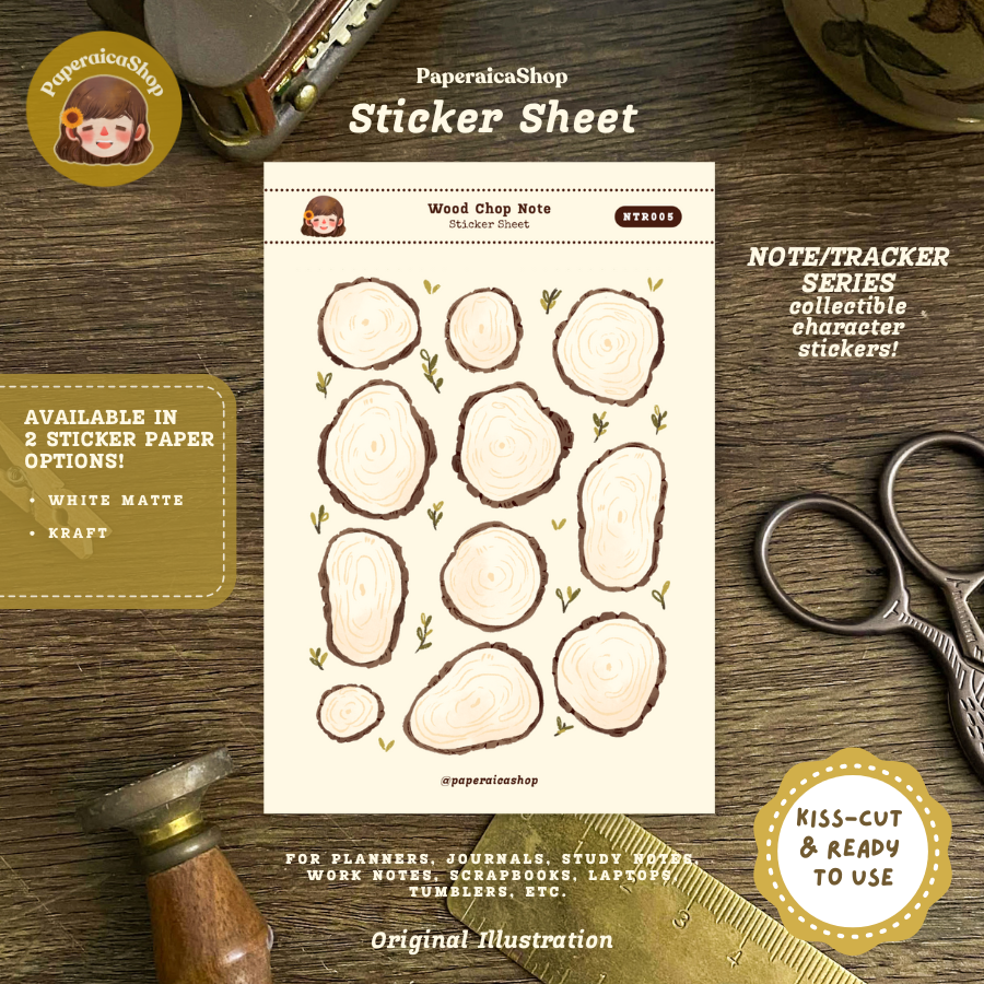 Cute Wood Chop Stickers NTR005