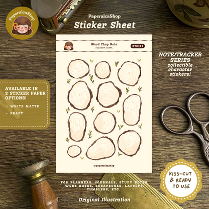 Cute Wood Chop Stickers NTR005