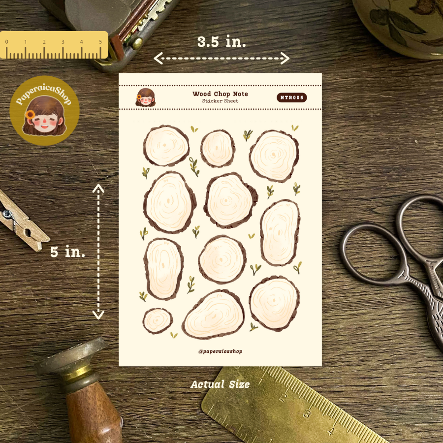 Cute Wood Chop Stickers NTR005