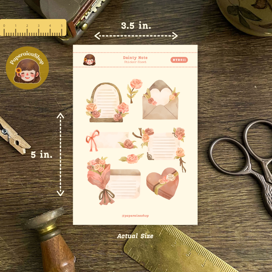 Dainty Note Stickers  Rosy Stickers NTR011