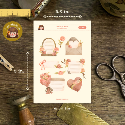 Dainty Note Stickers  Rosy Stickers NTR011
