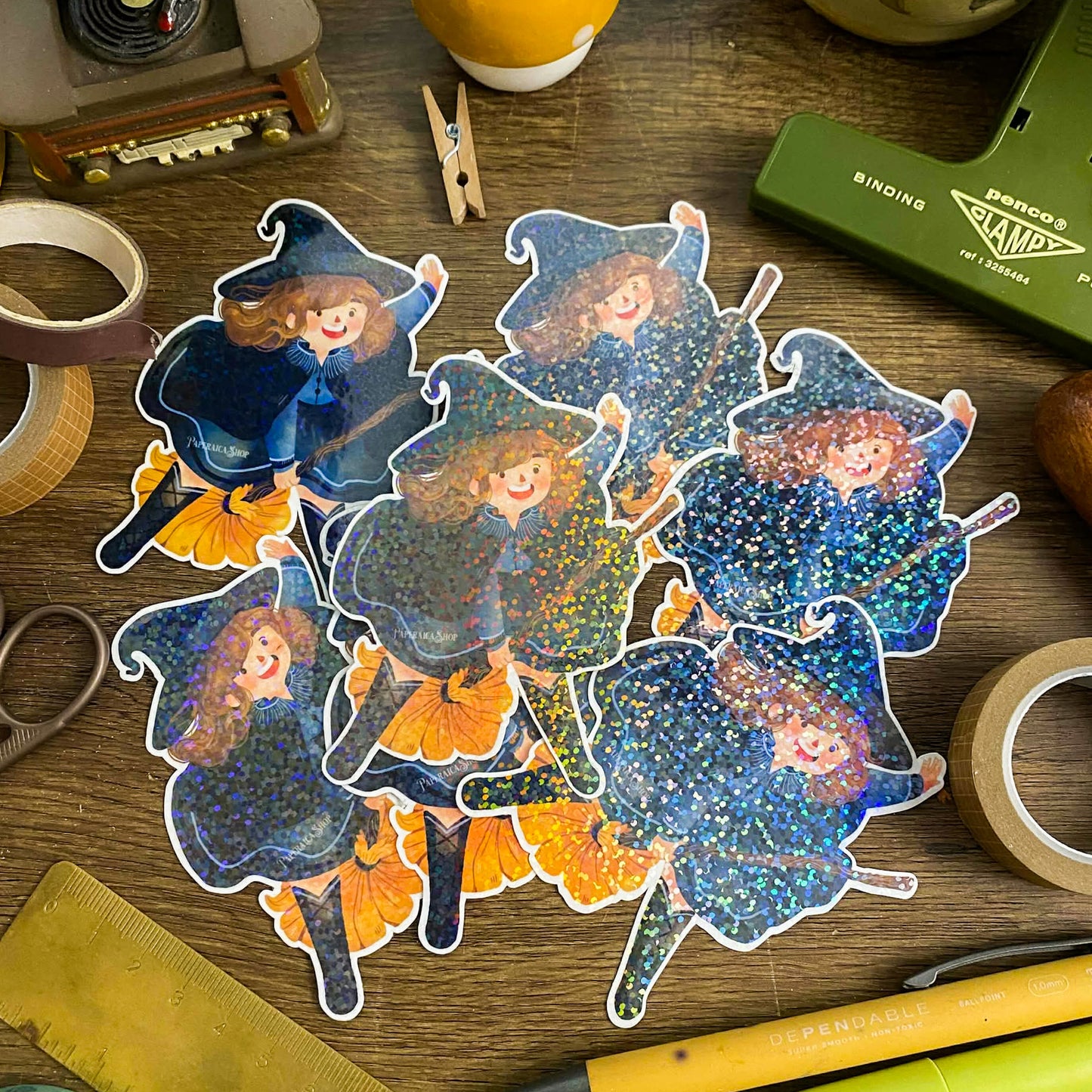 Basic Happy Witch Waterproof Vinyl Stickers VS004