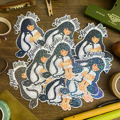Spooky Babe Waterproof Vinyl Stickers VS005