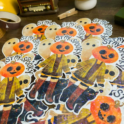Pumpkin Spooky Waterproof Vinyl Stickers VS006