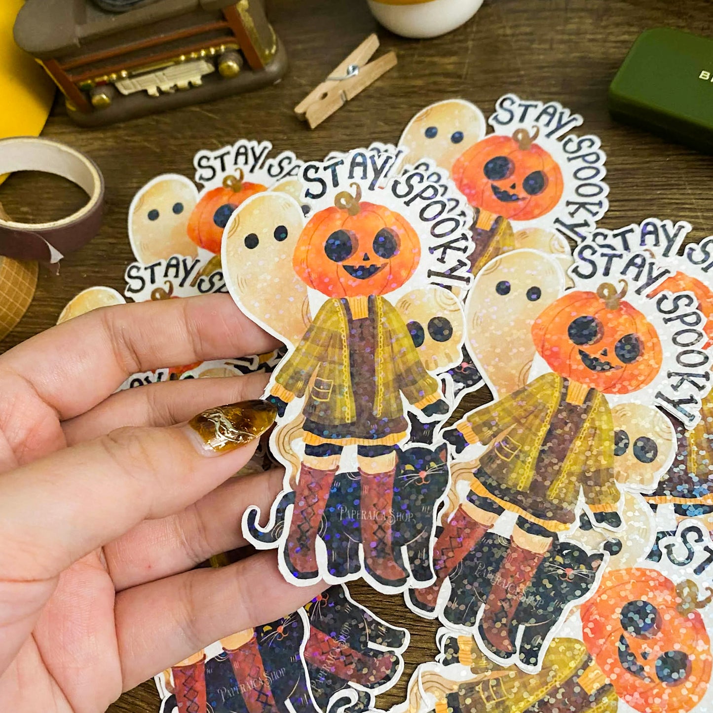 Pumpkin Spooky Waterproof Vinyl Stickers VS006