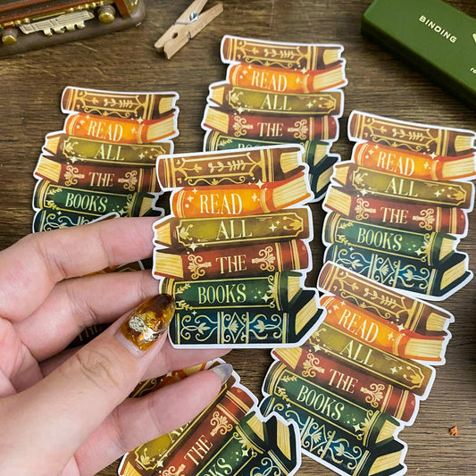 Read All The Books Waterproof Vinyl Stickers VS011