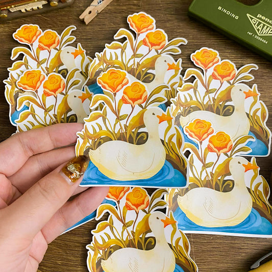 Cute Duck  Waterproof Vinyl Stickers VS012