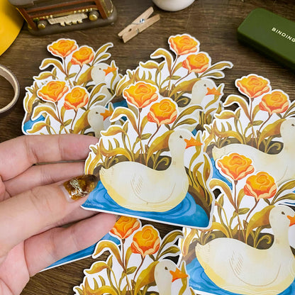 Cute Duck  Waterproof Vinyl Stickers VS012