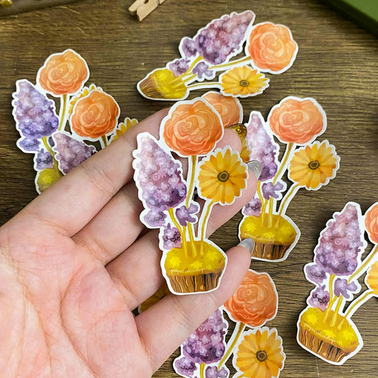 Spring Flower Bloom Waterproof Vinyl Sticker VS017