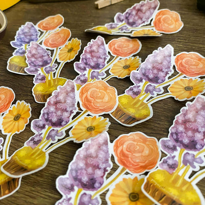 Spring Flower Bloom Waterproof Vinyl Sticker VS017