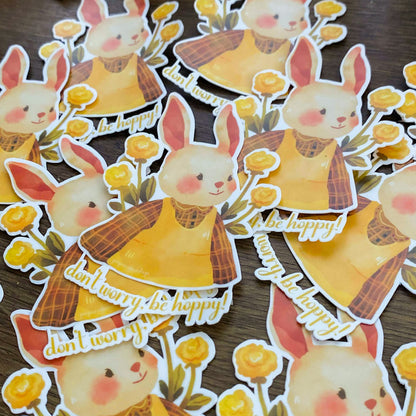 Spring Bunny Waterproof Vinyl Sticker VS019