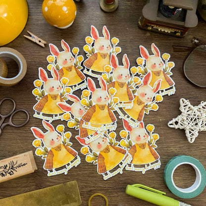 Spring Bunny Waterproof Vinyl Sticker VS019