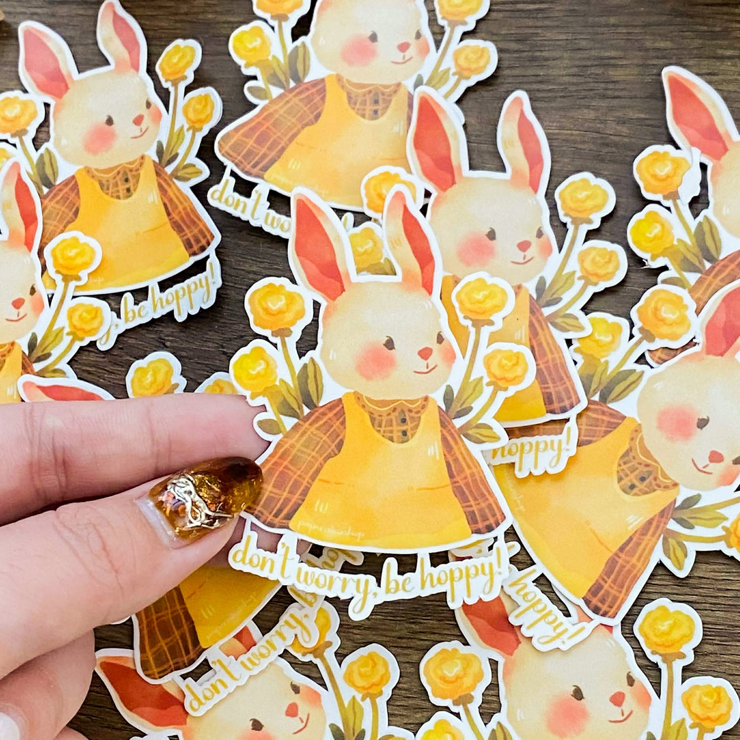Spring Bunny Waterproof Vinyl Sticker VS019