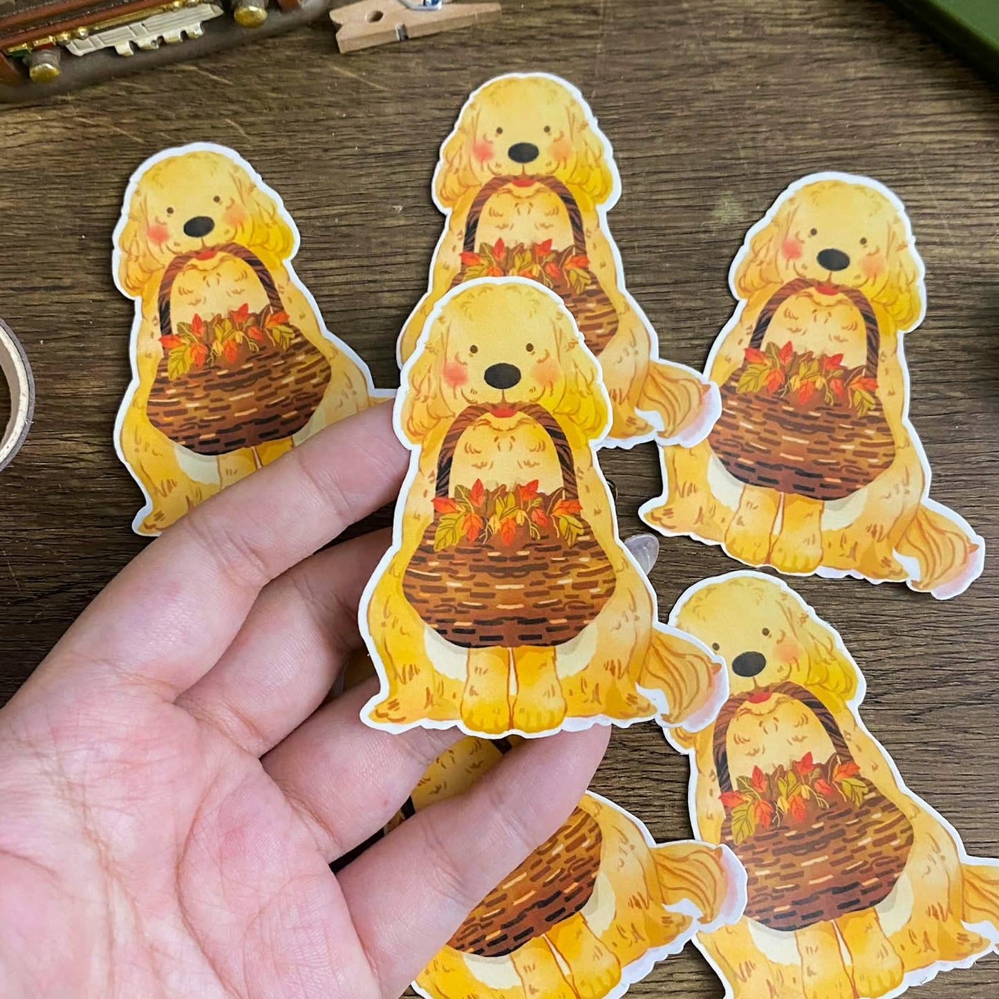 Autumn Doggo, Vinyl Stickers, Spring Bloom Stickers VS022