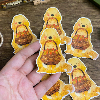 Autumn Doggo, Vinyl Stickers, Spring Bloom Stickers VS022