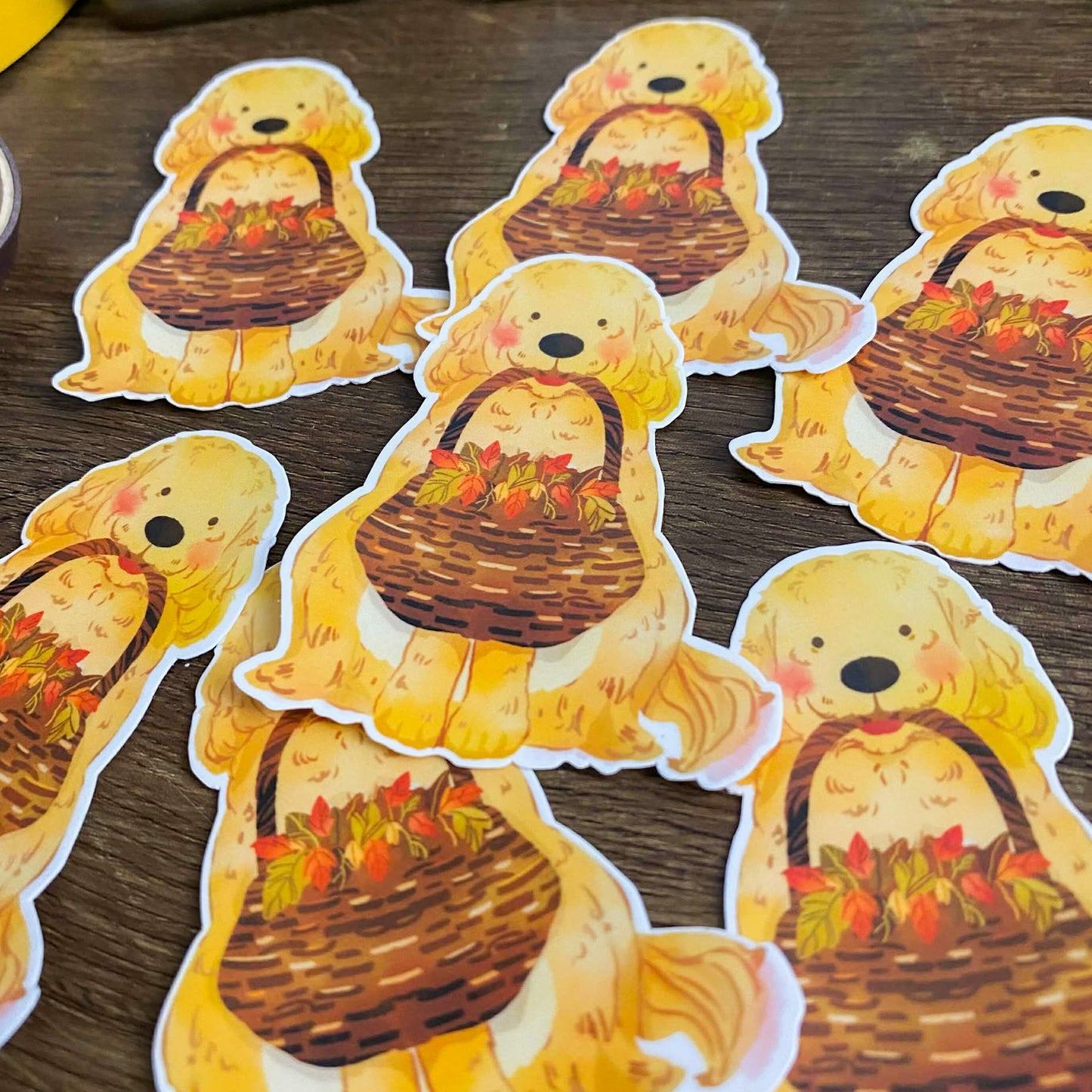Autumn Doggo, Vinyl Stickers, Spring Bloom Stickers VS022