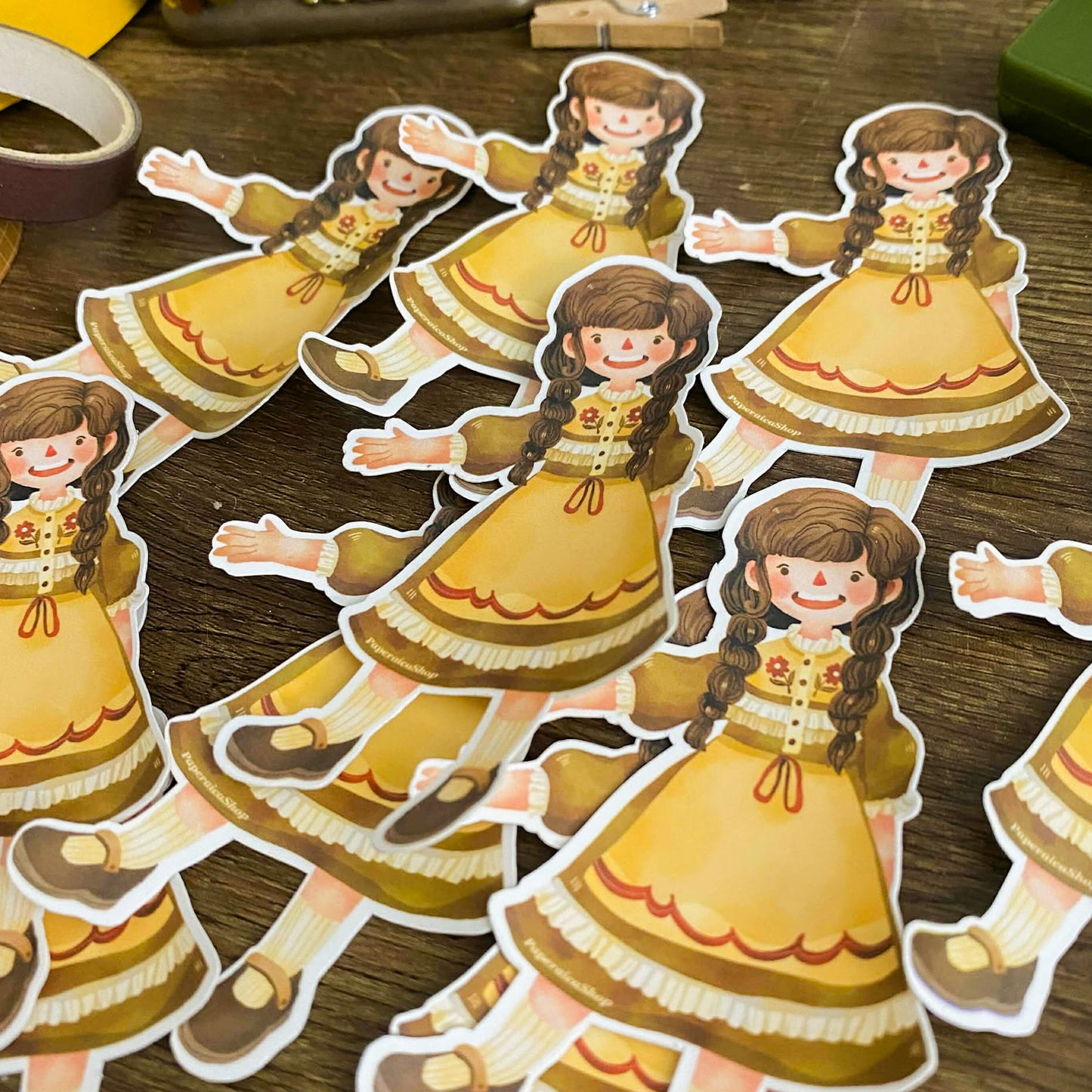 Autumn Girl Waterproof Vinyl Stickers VS029