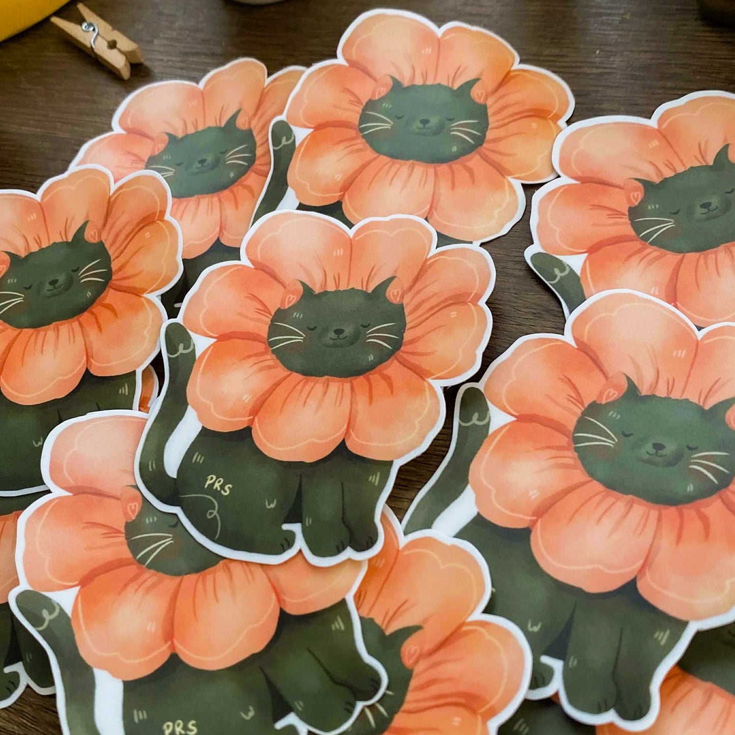 Cute Cat Spring Waterproof Vinyl Stickers VS039