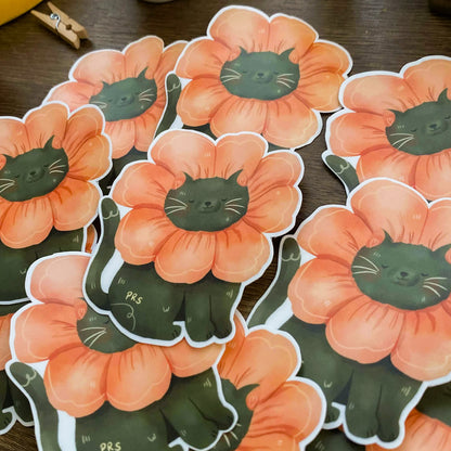 Cute Cat Spring Waterproof Vinyl Stickers VS039
