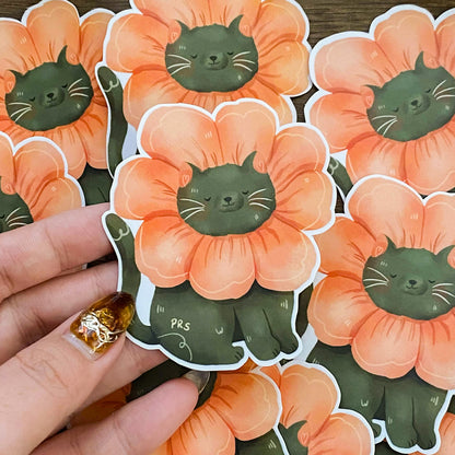 Cute Cat Spring Waterproof Vinyl Stickers VS039