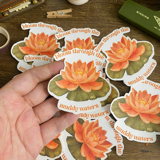 Lotus Flower Waterproof Vinyl Stickers VS041