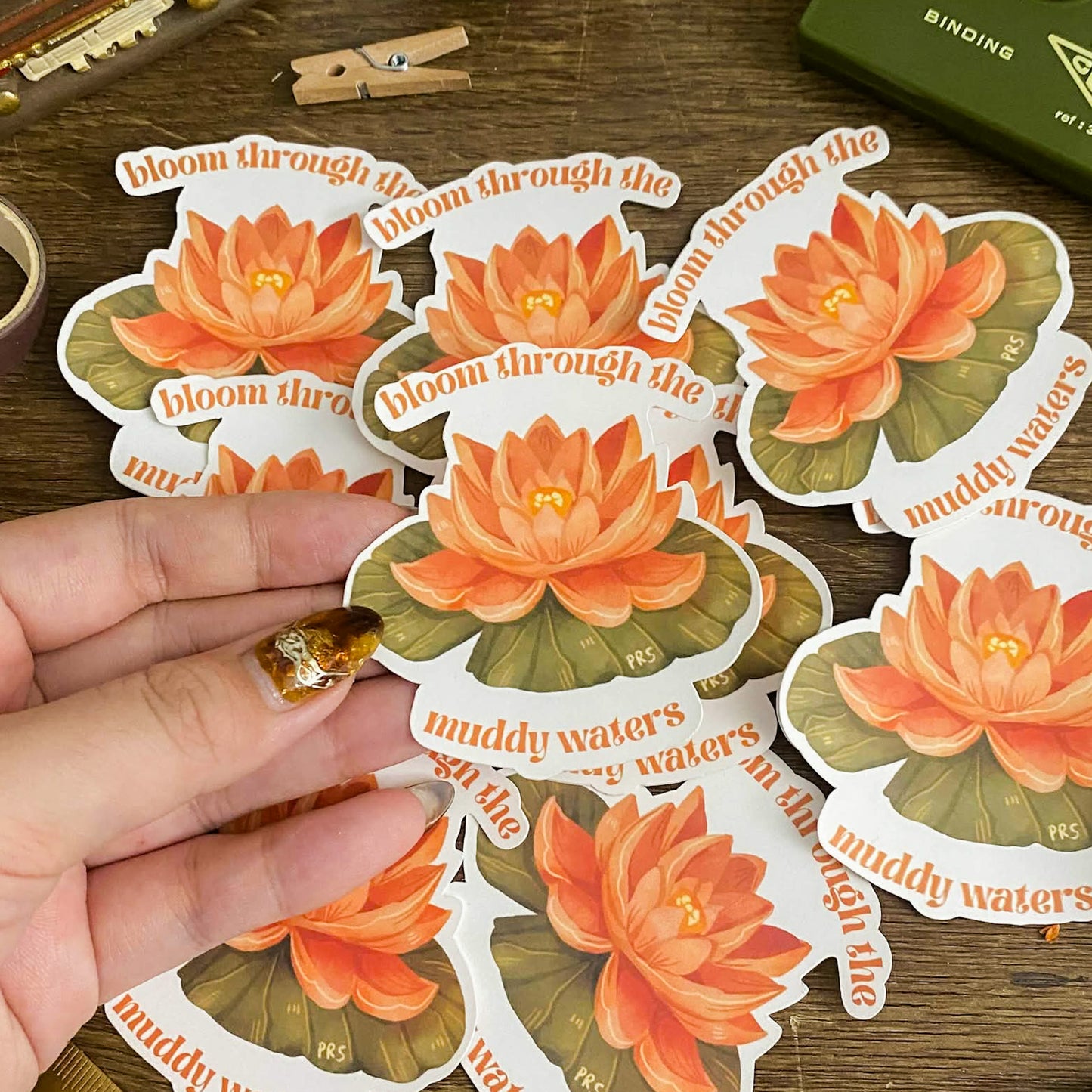 Lotus Flower Waterproof Vinyl Stickers VS041