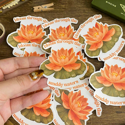 Lotus Flower Waterproof Vinyl Stickers VS041