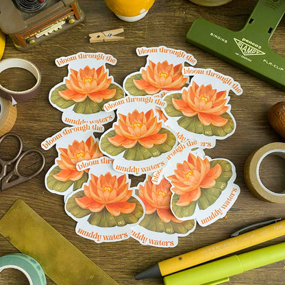 Lotus Flower Waterproof Vinyl Stickers VS041