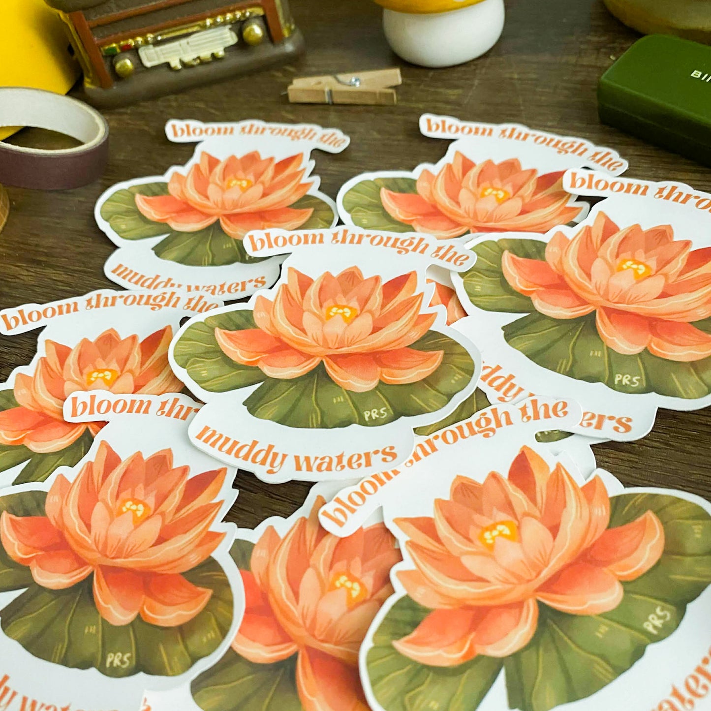 Lotus Flower Waterproof Vinyl Stickers VS041
