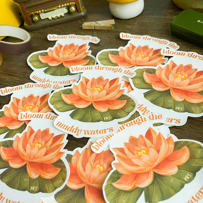 Lotus Flower Waterproof Vinyl Stickers VS041