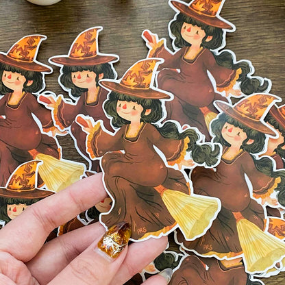 Vintage Witch Maica Waterproof Vinyl Stickers VS046