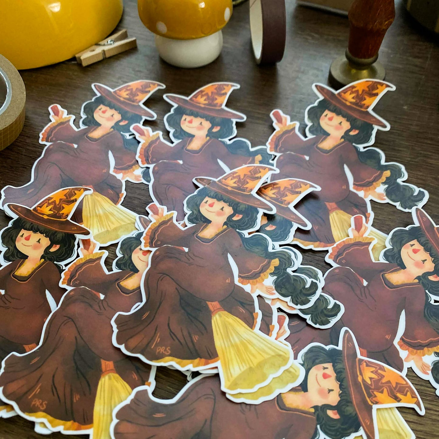Vintage Witch Maica Waterproof Vinyl Stickers VS046