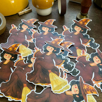 Vintage Witch Maica Waterproof Vinyl Stickers VS046