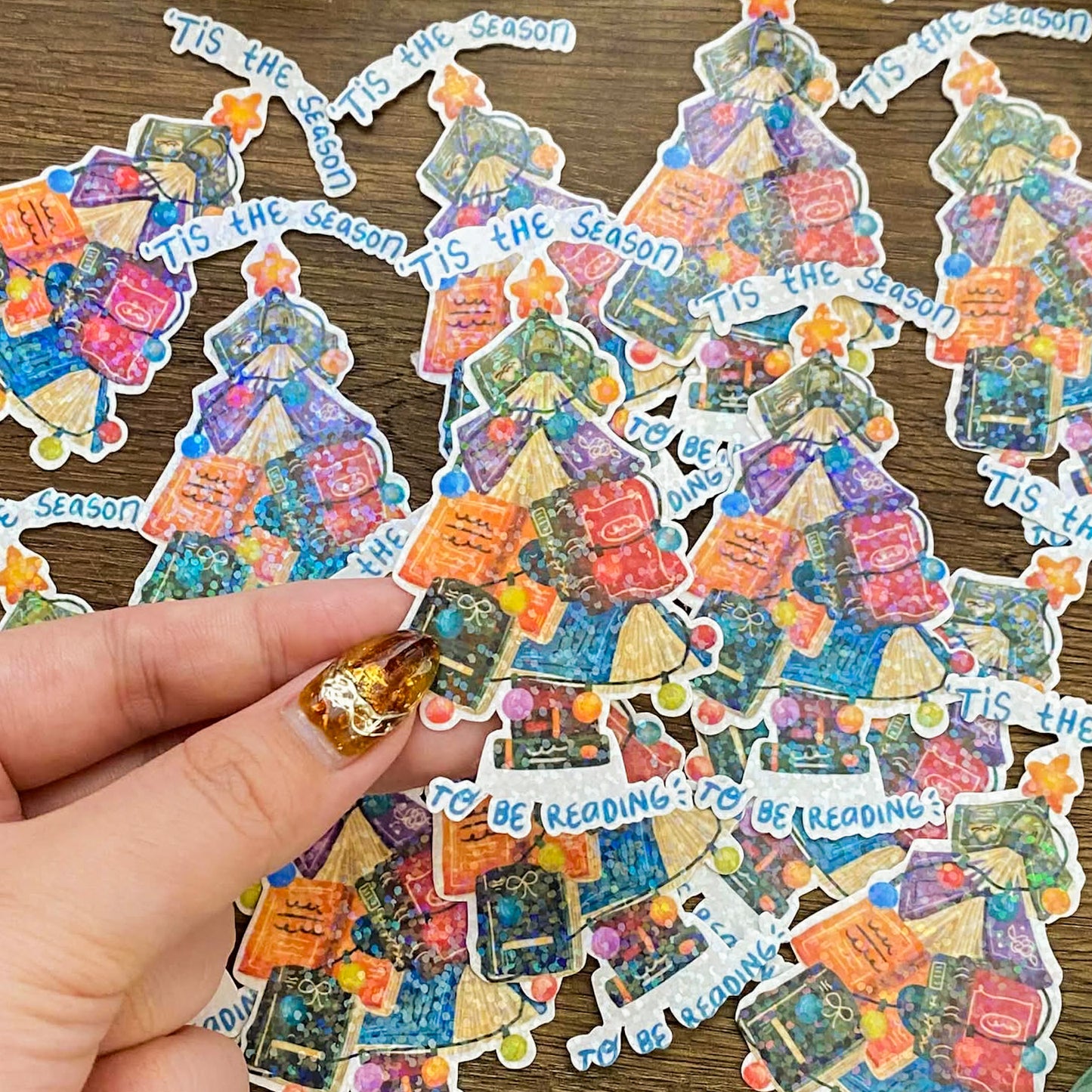 Christmas Reading Waterproof Vinyl Stickers VS050