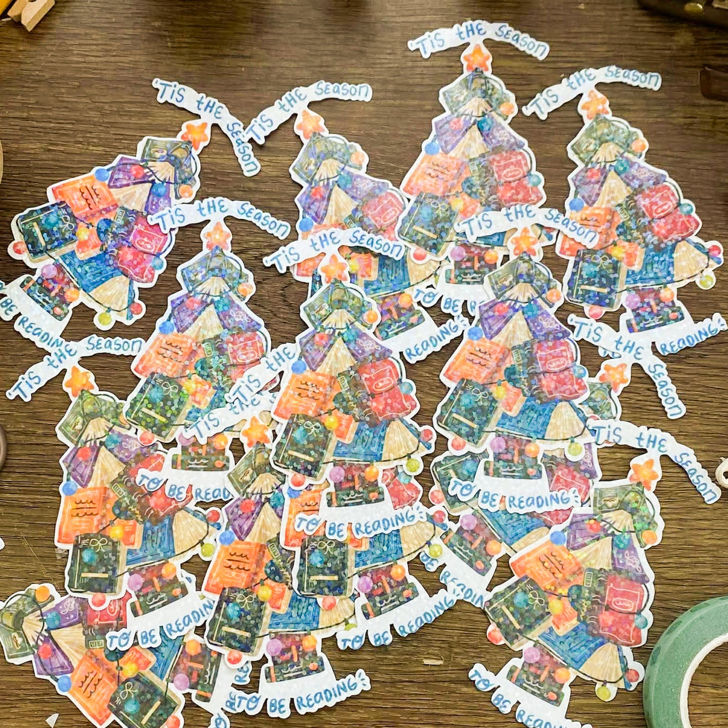 Christmas Reading Waterproof Vinyl Stickers VS050