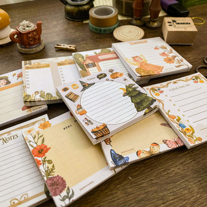 Spring Floral Notepad, 40 Leaves Notepad, Notes Memopad NP015