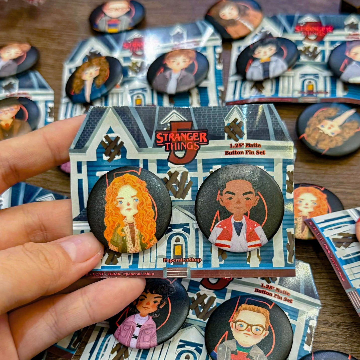 Stranger Things 5 Button Pins, Deco Pins, Stranger Things Merch | FBP032