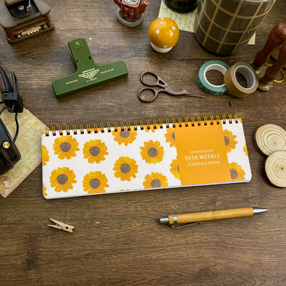 Sunflower Desk Weekly Schedule Book, Cozy Desk Weekly Schedule Book DW002