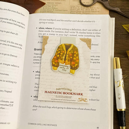 Pumpkin Knit Magnetic Bookmark MB024