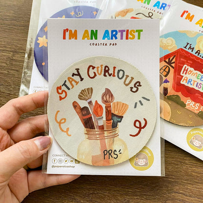 Artist Theme Coasters, Creative Drink Mats, Art Lover Coaster Pads, Cute CP001-4