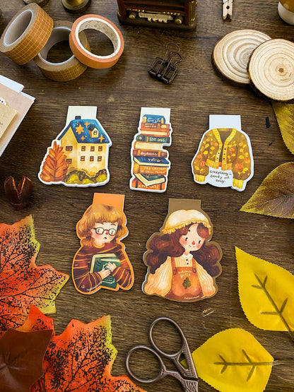 Pumpkin Knit Magnetic Bookmark MB024