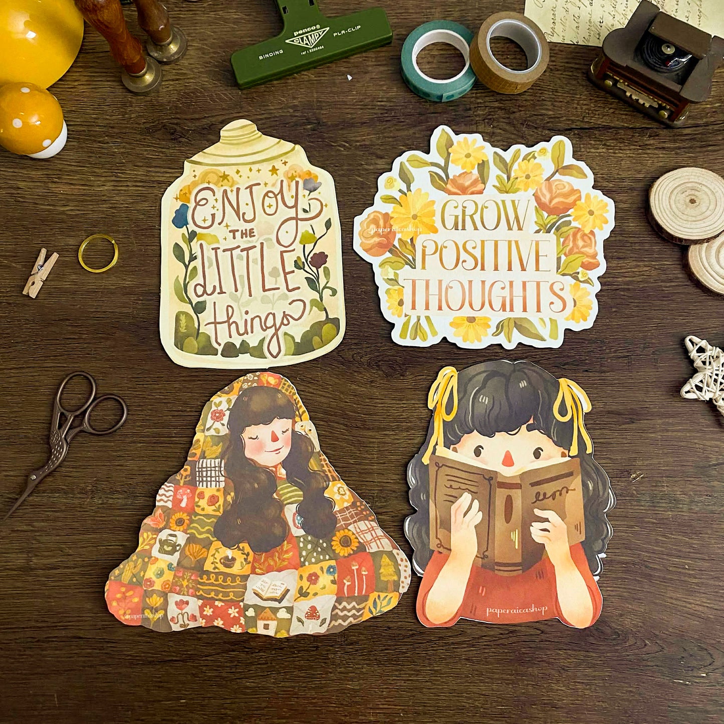 Cozy Autumn Diecut Art Prints, Aesthetic Art Prints, Autumn Themed Art Prints