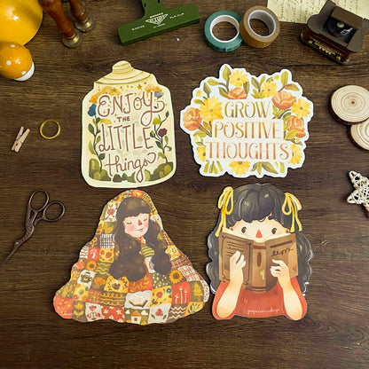 Cozy Autumn Diecut Art Prints, Aesthetic Art Prints, Autumn Themed Art Prints