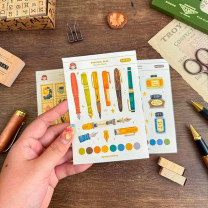 Fountain Pens Decorative Sticker Sheet DCD048