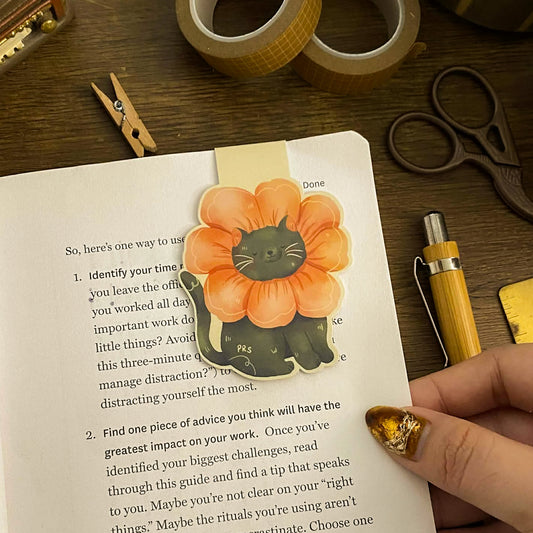 Cute Cat Spring Magnetic Bookmark MB012