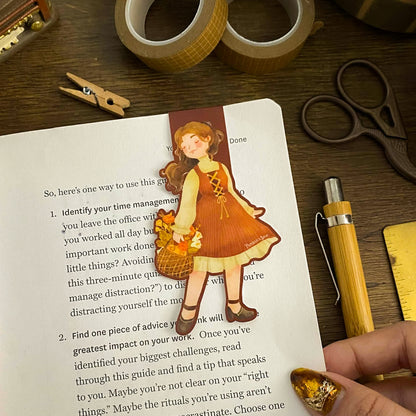 Autumn Girl Magnetic Bookmark MB009