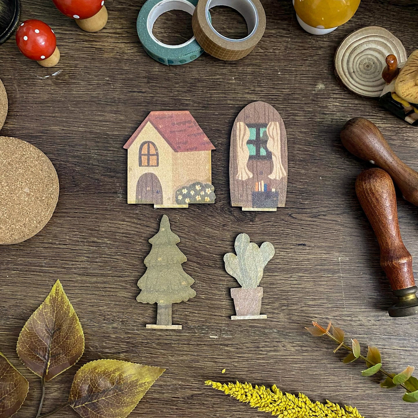 COZY HOMESTEAD SET  (MINI WOODEN STANDEE SET)