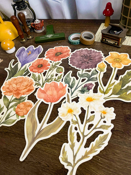 Spring Florals Diecut Art Prints, Aesthetic Art Prints, Spring Art Prints, Die-cuts