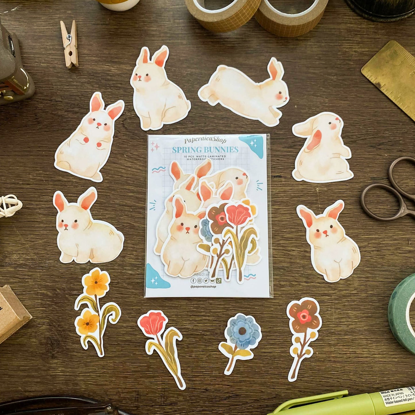 Cute Spring Bunnies Sticker Pack SP011