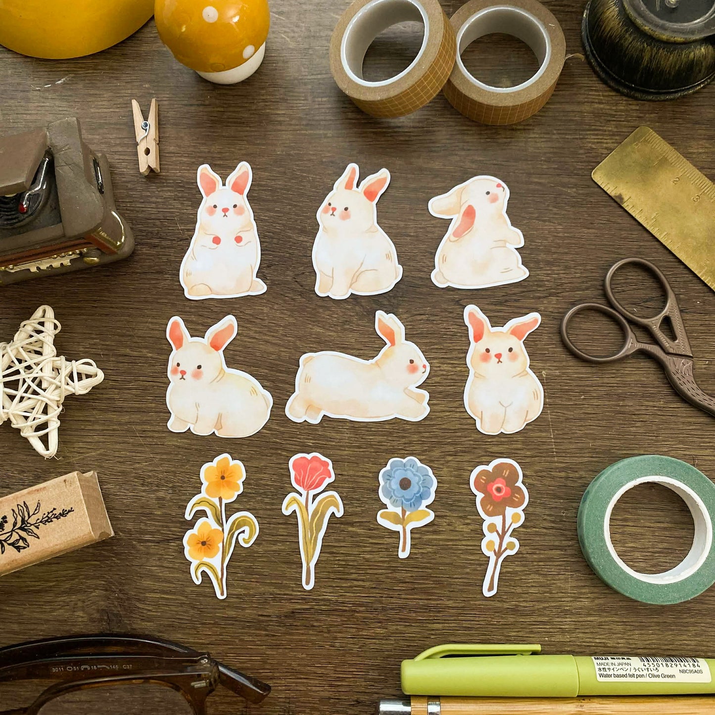 Cute Spring Bunnies Sticker Pack SP011